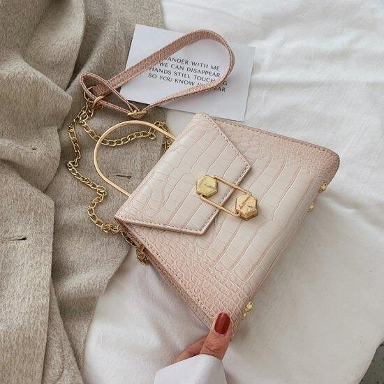 Stone Pattern Crossbody Bag Bags Trolly Filler Coffee 20cmx15.5cmx8.5cm 