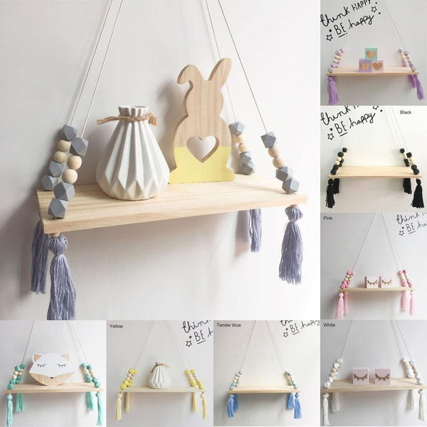 Nordic Hanging Wooden Kids Shelf