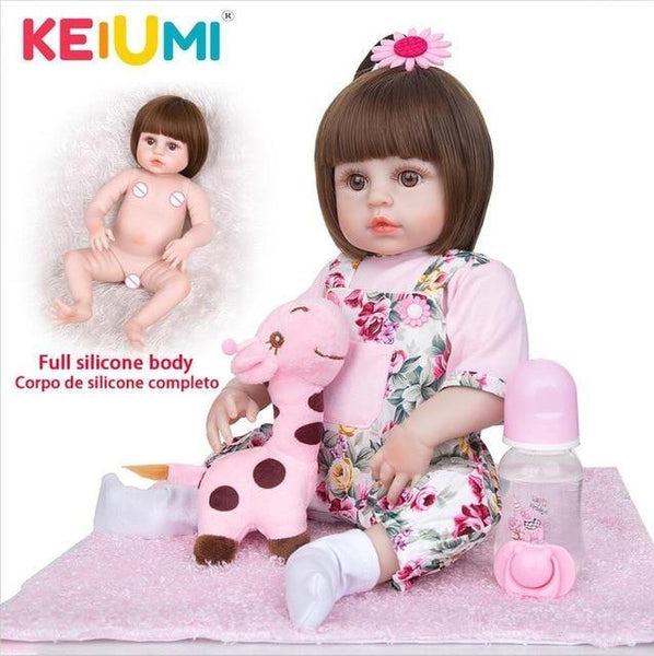 Silicone Vinyl Reborn Baby Dolls Toys Trolly Filler Doll 1 Brown 